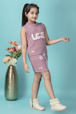 GLAMOUR WORLD GARMENTS Girls Donald Party(Festive) Top Skirt(LAVENDER)