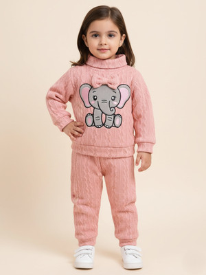R RAI FASHION Baby Girls Casual Top Pant(Peach)