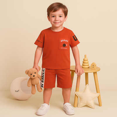 Luay Boys Casual T-shirt Shorts(RED)