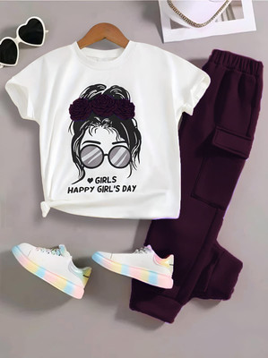 HouseOfCommon Girls Casual Top Pant(Maroon)