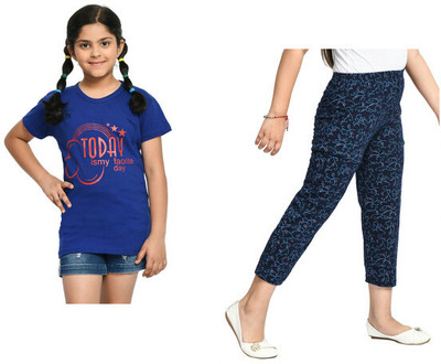 Indistar Girls Casual T-shirt Pyjama(Multicolor)