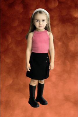 RIYASNHI Girls Casual Top Shorts(Pink, Black)