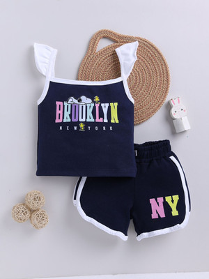 YK X Tinyo Boys & Girls Casual Top Shorts(Navy Blue)