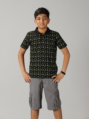 KiddoPanti Boys Casual T-shirt Shorts(Black)