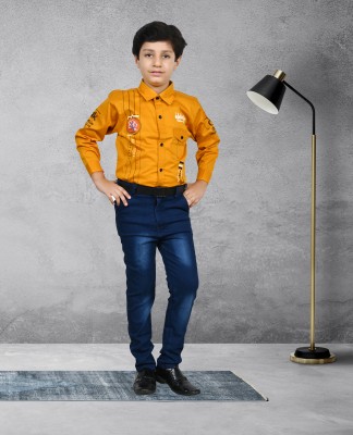 Arshia Fashions Boys Casual Shirt Jeans(Yellow)