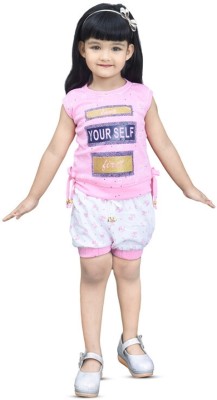 JIYAN FASHION WORLD Girls Party(Festive) Pant Top(pink)