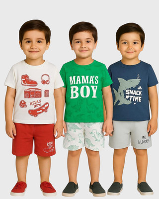 BURBN Baby Boys Party(Festive) T-shirt Shorts(Multicolor2)