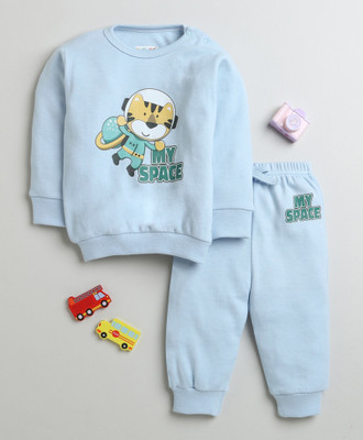 BUMZEE Baby Boys Casual Sweatshirt Track Pants(Sky Blue)