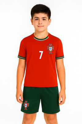 BUGOAT Boys & Girls Casual T-shirt Shorts(Red)