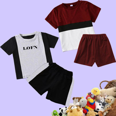 Lofn Baby Boys & Baby Girls Casual T-shirt Shorts(Multicolor)