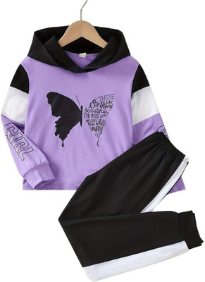 KEESOR Baby Girls Casual Sweatshirt Pant(PURPLE)