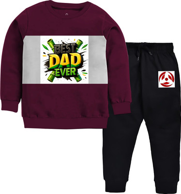 Outfit vs attire Boys Casual Sweatshirt Track Pants(Maroon / Black)