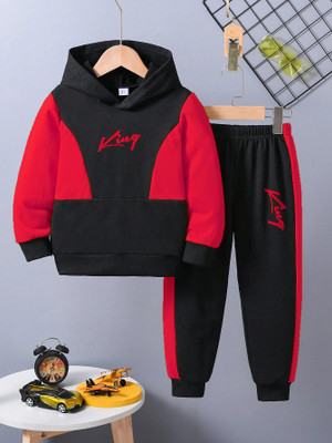 HIKUJ Baby Boys Casual T-shirt Track Pants(Red)