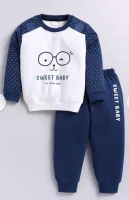 PSFLY KIDS Baby Boys & Baby Girls Casual Top Trouser(BLUE)