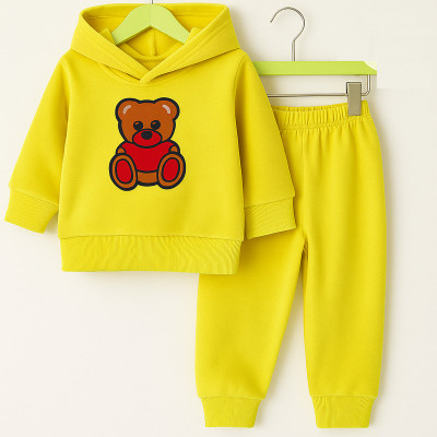FASHIONCARNIVEL Boys & Girls Casual Sweatshirt Sweatpant(Yellow)