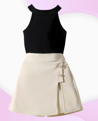 MENVVY Baby Girls Party(Festive) Top Shorts(BLACK)