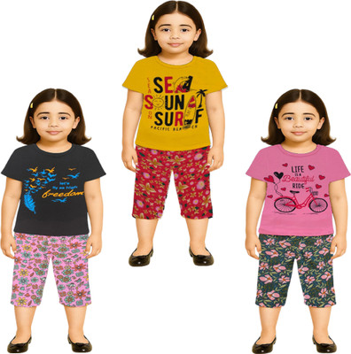 NK TRENDZ Girls Casual Pyjama Capri(MULTICOLOR_22)
