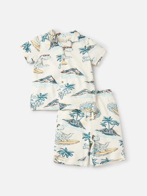 JUNIORS by Babyshop Boys Casual Shirt Shorts(White)