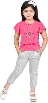 MAMONIDRESS Baby Girls Party(Festive) Top Pant(PINK)