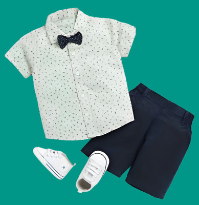 Vibe Trends Baby Boys & Baby Girls Party(Festive) Shirt Shorts(1002 PISTA BLACK)