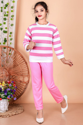 S K MAHIR FASHION Girls Party(Festive) Capri Top, Pant(PINK)