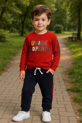 Aqsa Fashion Boys Party(Festive) T-shirt Pant(Red)