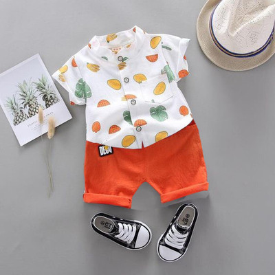 TOUCHTRENDS Baby Boys & Baby Girls Casual Shirt Shorts(Orange)