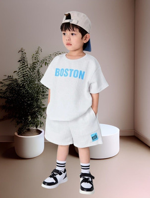 HouseOfCommon Baby Boys Party(Festive) T-shirt Shorts(White)