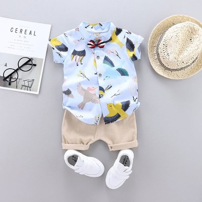 WinsKart Baby Boys & Baby Girls Casual Shirt Shorts(DOVE-BIRD SKY CHIKU)