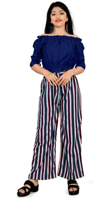luxoya trendz Girls Party(Festive) Top Pyjama(Blue)