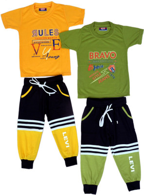 FB GROUP OF COMPANY Baby Boys Casual T-shirt Track Pants(multicolor)