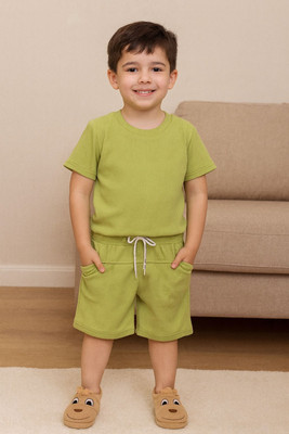 KRIVA Boys & Girls Casual T-shirt Shorts(Pista)