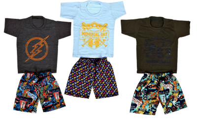 DIAMOND EXPORTER Baby Boys Casual T-shirt Shorts(MULTICOLOR)
