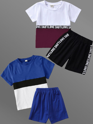 KidzLand Baby Boys & Baby Girls Casual T-shirt Shorts(Multi)