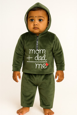 Fly Step Baby Boys & Baby Girls Casual Dress Pyjama(Green)