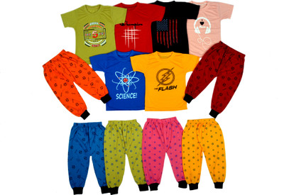 sauscony Baby Boys & Baby Girls Casual T-shirt Track Pants(Multicolor)