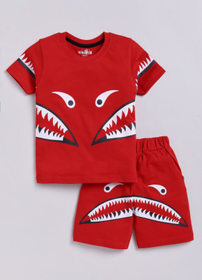 CUTOPIES Boys Casual T-shirt Shorts(RED)