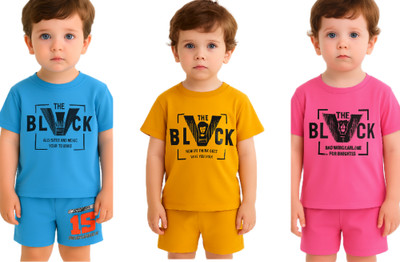 cafer Boys & Girls Casual T-shirt Trouser(BLUE)