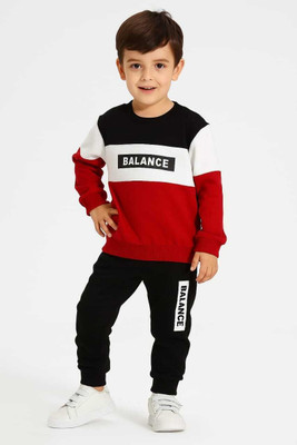 IFW Boys Casual T-shirt Track Pants(Multicolor)