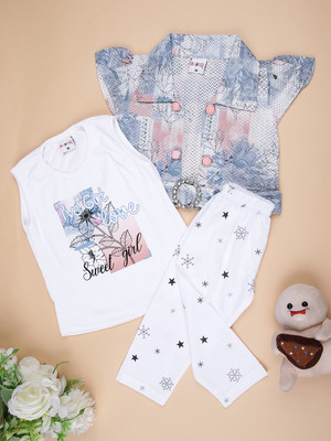 V-MART Girls Casual Top Legging(Peach)