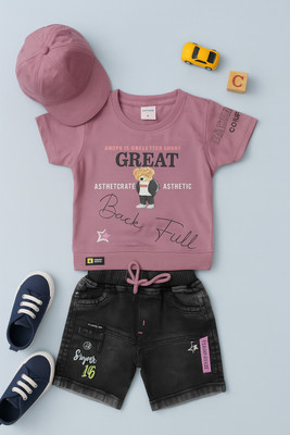karnika Baby Boys Casual T-shirt Shorts(Lavender)
