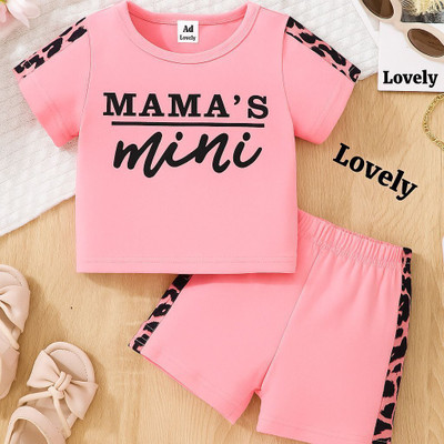 AD LOVELY Fashion wear Boys & Girls Casual T-shirt Shorts(Pink)