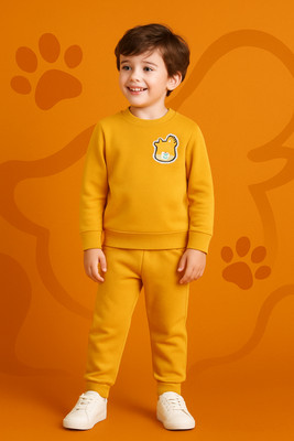 PrimeLinor Boys & Girls Casual Track Suit Sweater, Pant(YELLOW)