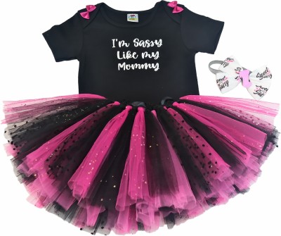 TINY MINY MEE Baby Girls Party(Festive) Bodysuit Skirt(BLACK)