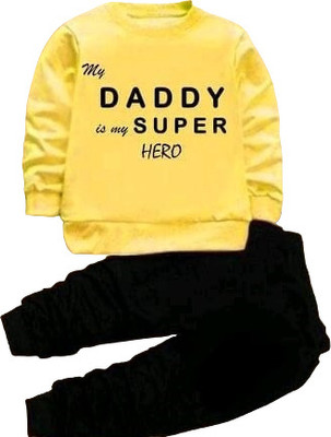 Jaganath Creations Boys Casual Sweatshirt Pant(Yellow)