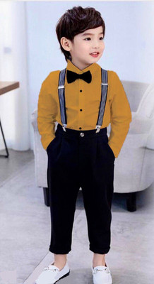 Zikigo Fab Baby Boys & Baby Girls Party(Festive) Shirt Pant(MUSTARD)