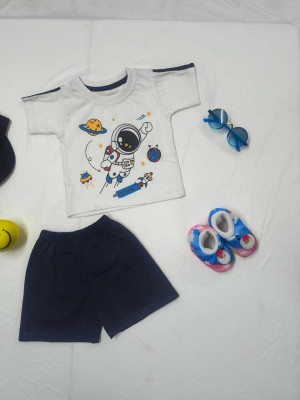 Siddhivinayak Baby Boys Casual T-shirt Pant(WHITE, NAVY BLUE)