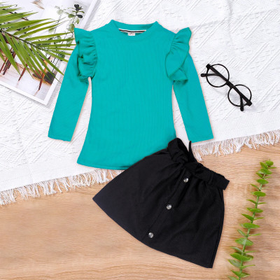 HouseOfCommon Baby Girls Party(Festive) Skirt Skirt, Top(Green)