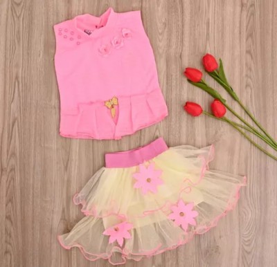 Majarul Baby Girls Party(Festive) Top Skirt(Pink)