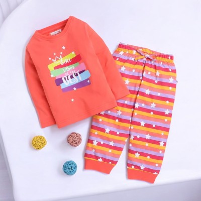 TGG Boys & Girls Casual T-shirt Legging(Orange)